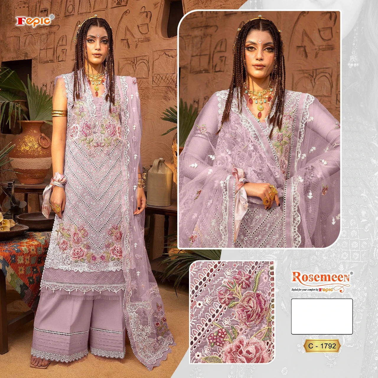 Fepic 1792 Set Pure Cotton Wholesale Pakistani Salwar Suit Catalog — Wholesale Salwar Suits, MPA wholesale from Surat - Gallery Image 2